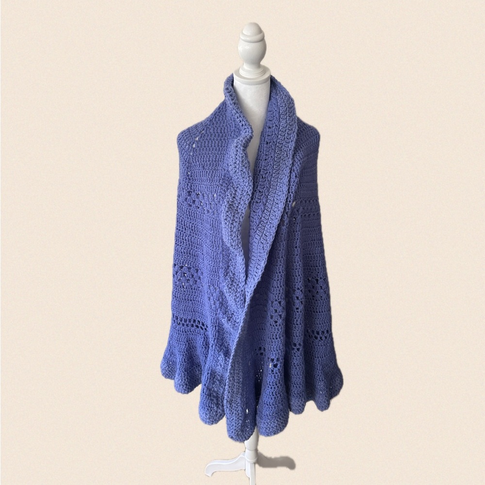 Handmade Purple Crochet Shawl